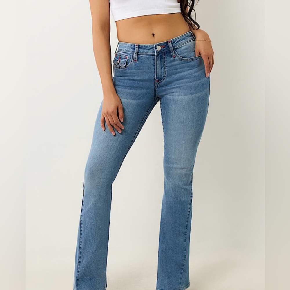 Vintage True Religion Light Wash Straight Blue Jeans